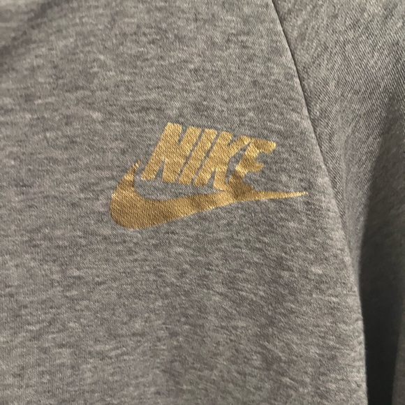 Nike Hoodie in Gray and Gold Foil - Picture 2 of 5